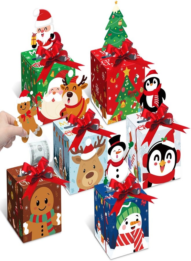 Cholemy 12pcs Christmas Money Box for Cash Pop up Christmas Money Holders for Cash Gift DIY Surprise Merry Pull Box Kit with Seal Bags for Xmas Holiday Birthday(Casual Style) - Image 1